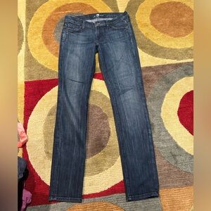 7 For All Mankind Gwenevere Skinny Jeans Denim Dark Wash Mid Rise Size 26 Waist